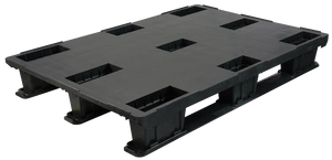 Heavy duty plastic Euro pallet 1200 x 800 x 175mm with closed deck and 3 runners