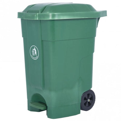 70L Plastic Mobile Pedal Bin - Wheeled Hands-Free Waste Bin