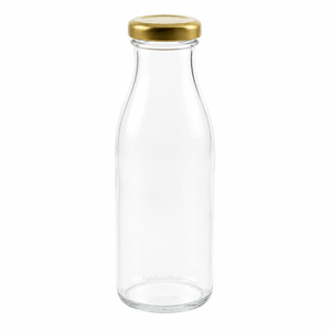 250ml Clear Glass Milk & Juice Bottle | 38mm Twist-Off Neck | Reusable Glass Bottle