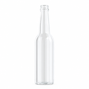330 ml balta necaurlaidīga flintstikla alus pudele vienreizējai lietošanai – 28 mm kroņa aizdares veids