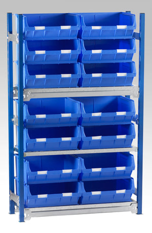 Single Starter Bay Shelving with Bin Kits | Freestanding Small Parts Storage