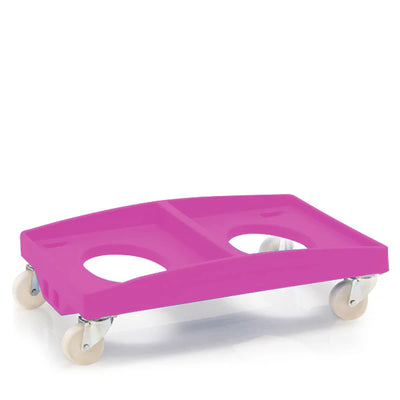 Double Euro Stacking Dolly | Heavy-Duty Food-Grade Plastic Trolley
