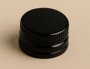 38R3 Black Urea Caps with PVDC Liner – Premium Closure for Liquids