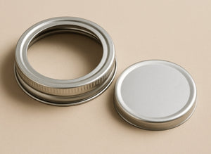 2-Part 70MM Silver Mason Cap & Sealing Component