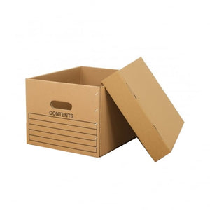 Archive Storage Boxes with Lids, 350 x 430 x 270mm, 20kg Capacity - Pack of 10