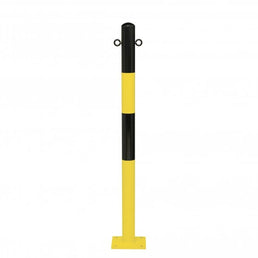 Barrier Parking Post 60mm Diameter Galvanised Steel with Chain Eyelets
