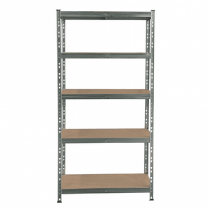 Boltless Galvanised Shelving Unit with 5 MDF Shelf Levels, 175kg Per Level, 1800mm High