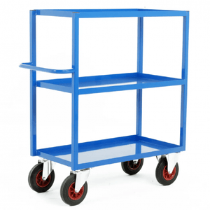 Heavy Duty Steel 3 Shelf Tray Trolley, 350kg Capacity, 1200mm High