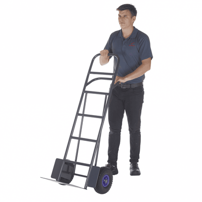 High Back Heavy Duty Steel Sack Truck – 300kg Capacity, Puncture Proof Wheels