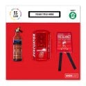 Wall Mounted Fire Station Shadow Board, 750 x 750mm with Extinguisher, Blanket & Alarm