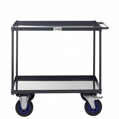 Heavy Duty 2 Shelf Steel Tray Trolley 600kg Capacity