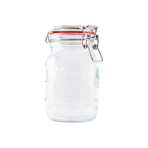500ml clear white flint glass swing top jar with airtight rubber gasket clip lid