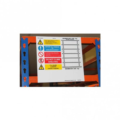 Shelving Weight Load Notices – Semi-Rigid PVC Shelf Safety Sign