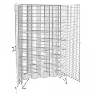 Wire Mesh Multi-Compartment Locker – Free-Standing Storage Unit
